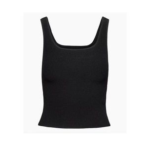 Aritzia Babaton Sculpt Knit Squareneck Tank - Black XS